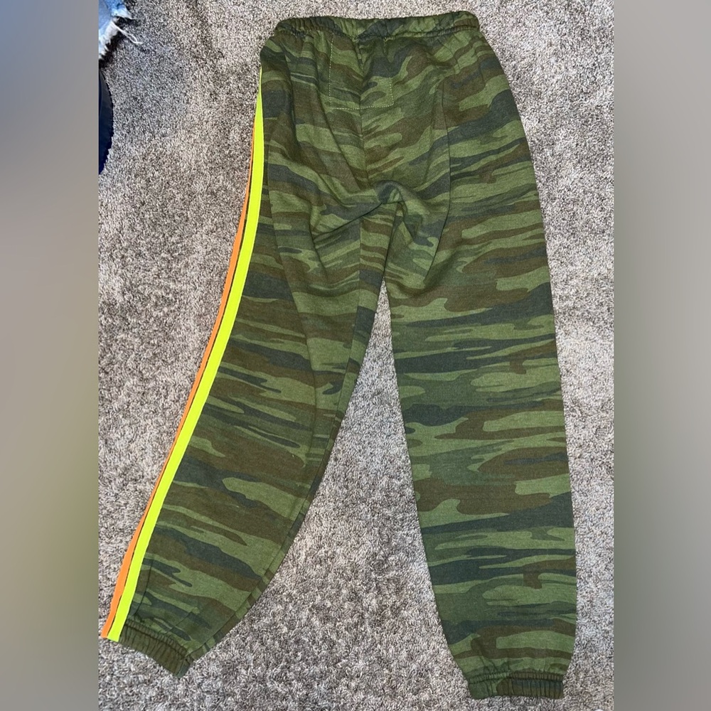Aviator Nation 4 Stripe Sweatpants Camo / Neon Size XS - Picture 5 of 13